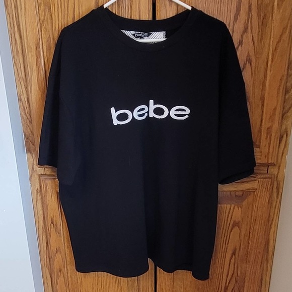 bebe Tops - Bebe Shortsleeve Athletic Sweatshirt Top with Mesh Panel 3X